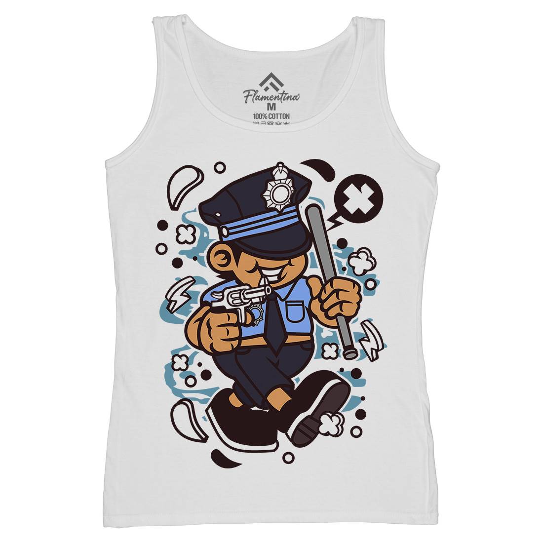 Police Kid Womens Organic Tank Top Vest Retro C196