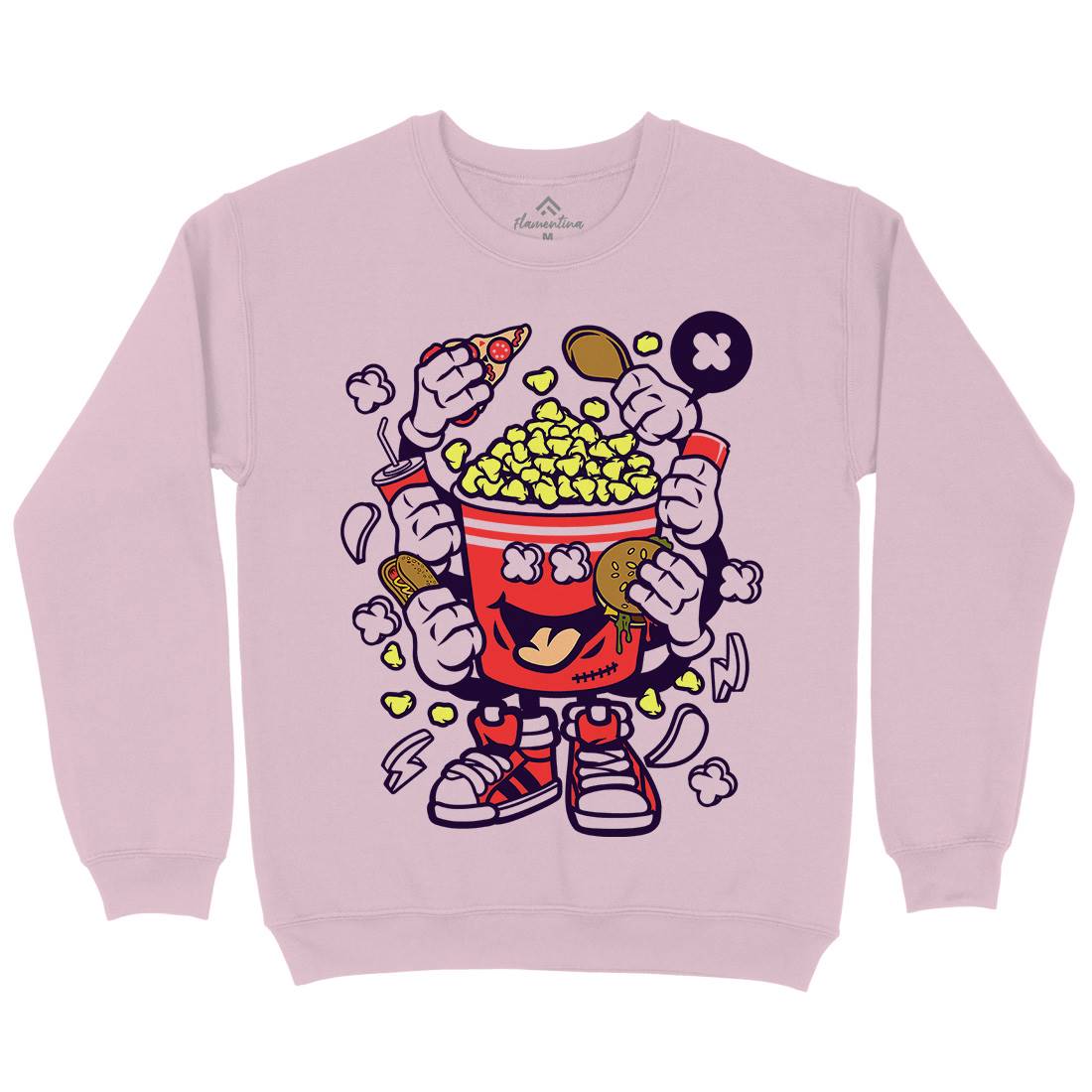Popcorn Monster Kids Crew Neck Sweatshirt Food C197