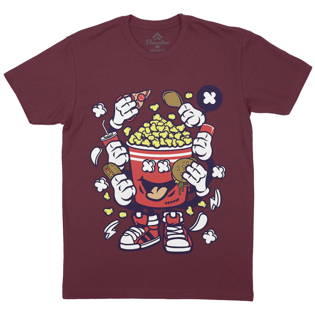 Popcorn Monster Mens Crew Neck T-Shirt Food C197