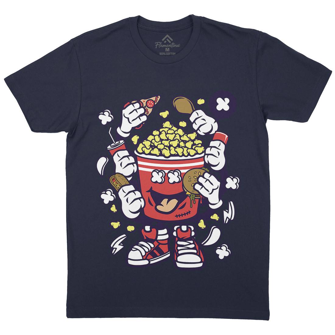Popcorn Monster Mens Crew Neck T-Shirt Food C197