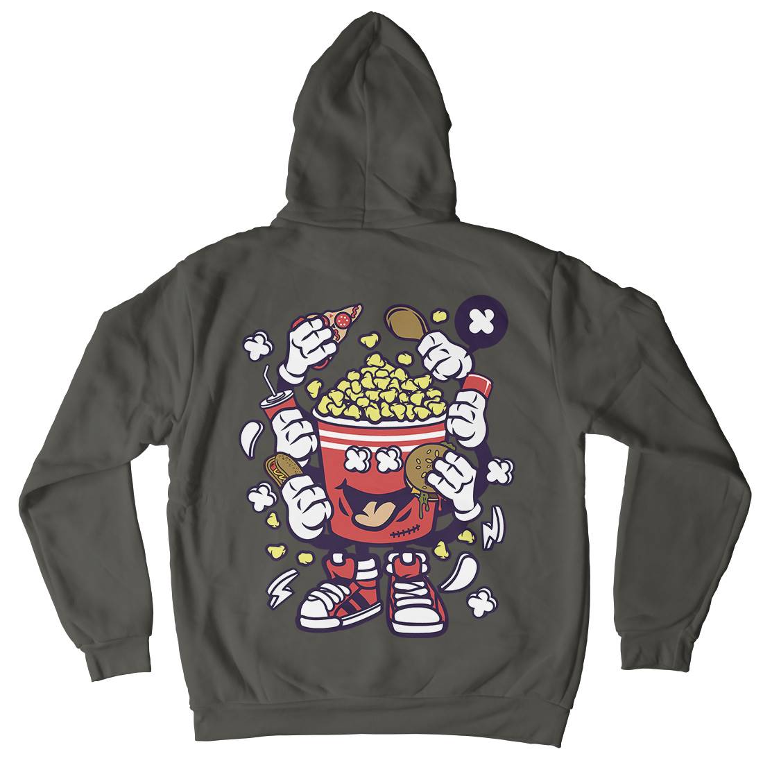 Popcorn Monster Kids Crew Neck Hoodie Food C197