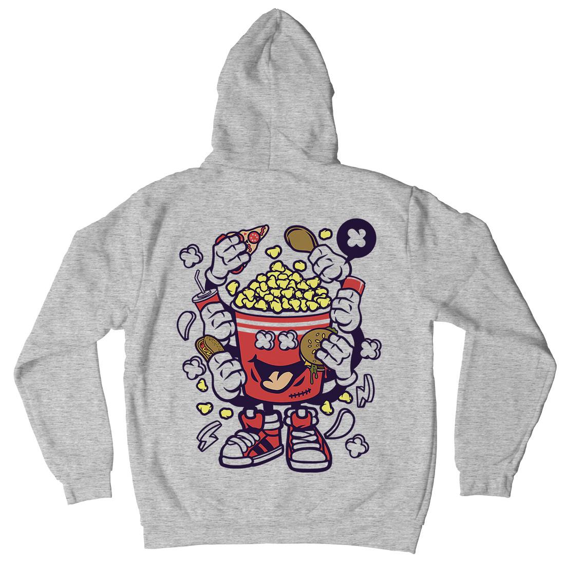 Popcorn Monster Kids Crew Neck Hoodie Food C197