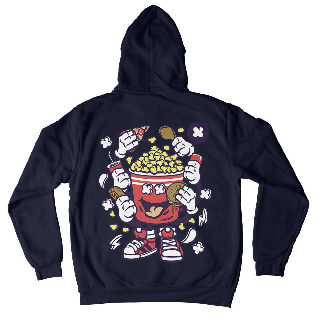 Popcorn Monster Kids Crew Neck Hoodie Food C197