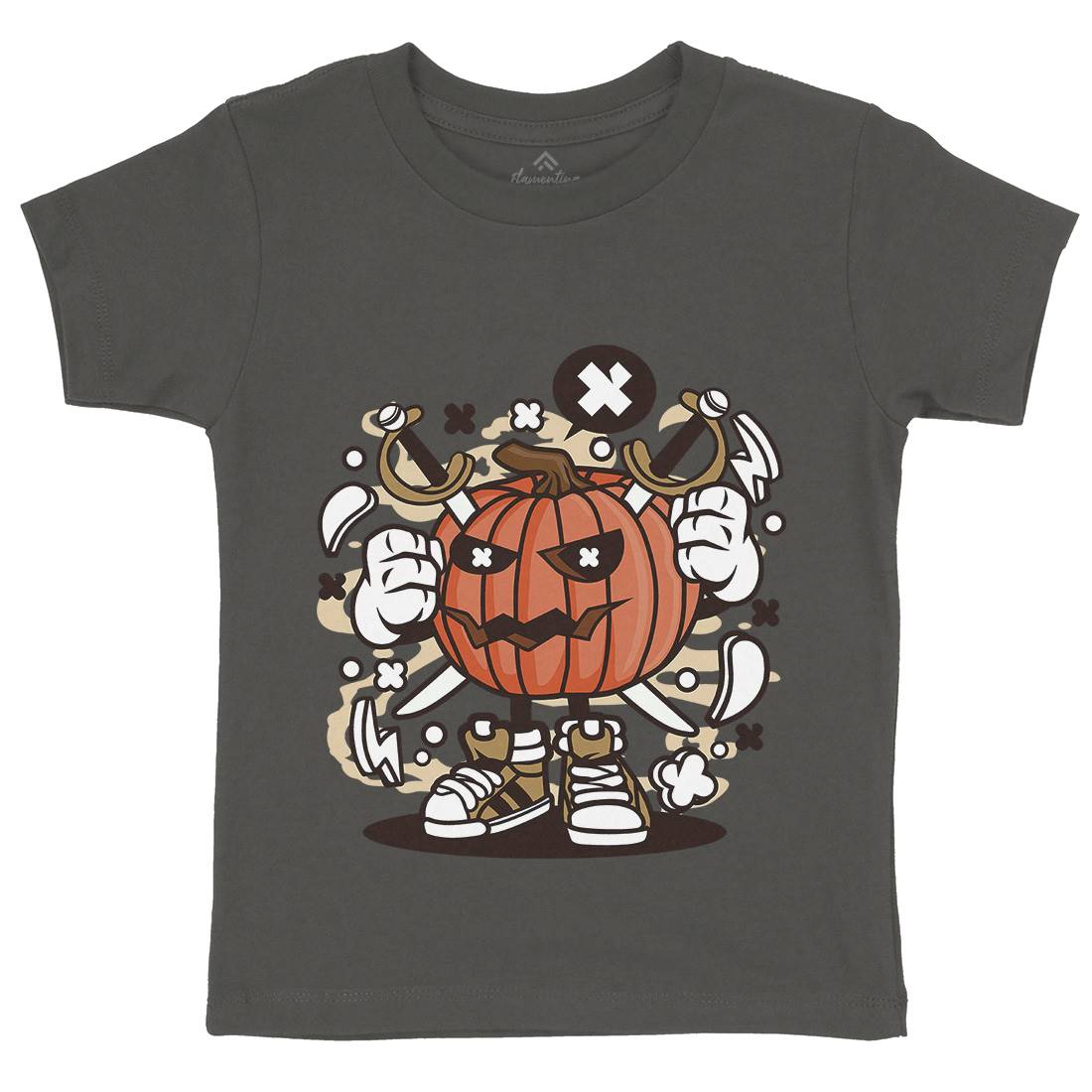 Pumpkins Kids Organic Crew Neck T-Shirt Halloween C198