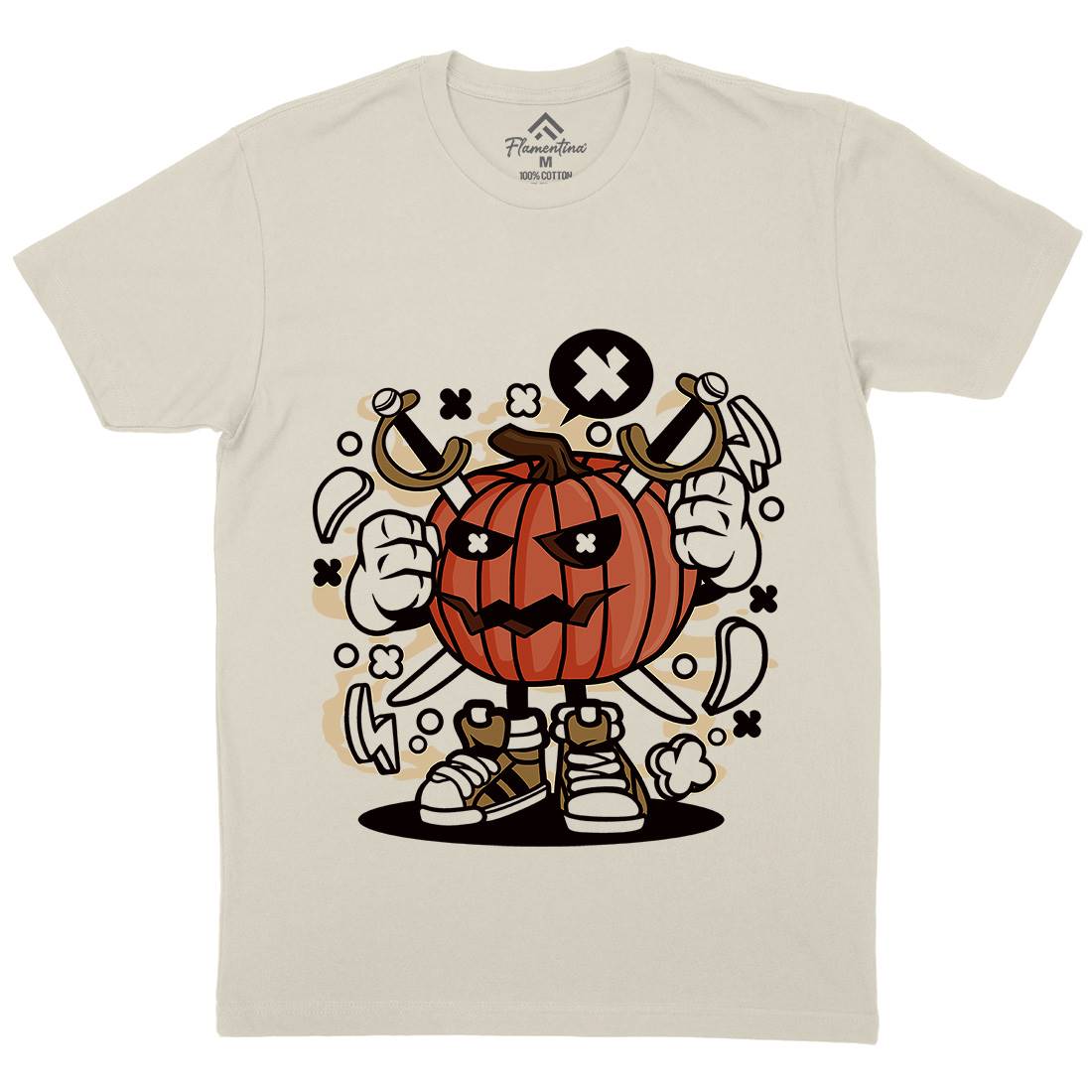 Pumpkins Mens Organic Crew Neck T-Shirt Halloween C198