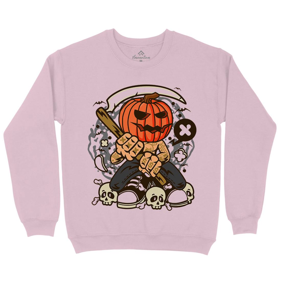 Pumpkins Reaper Kids Crew Neck Sweatshirt Halloween C199