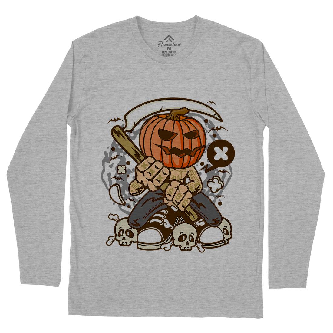 Pumpkins Reaper Mens Long Sleeve T-Shirt Halloween C199