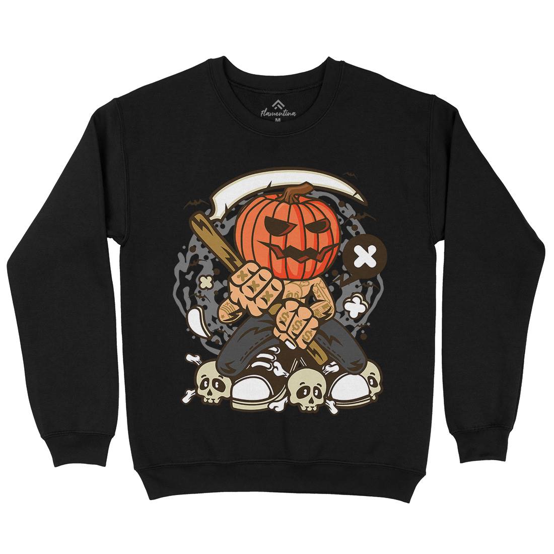 Pumpkins Reaper Mens Crew Neck Sweatshirt Halloween C199