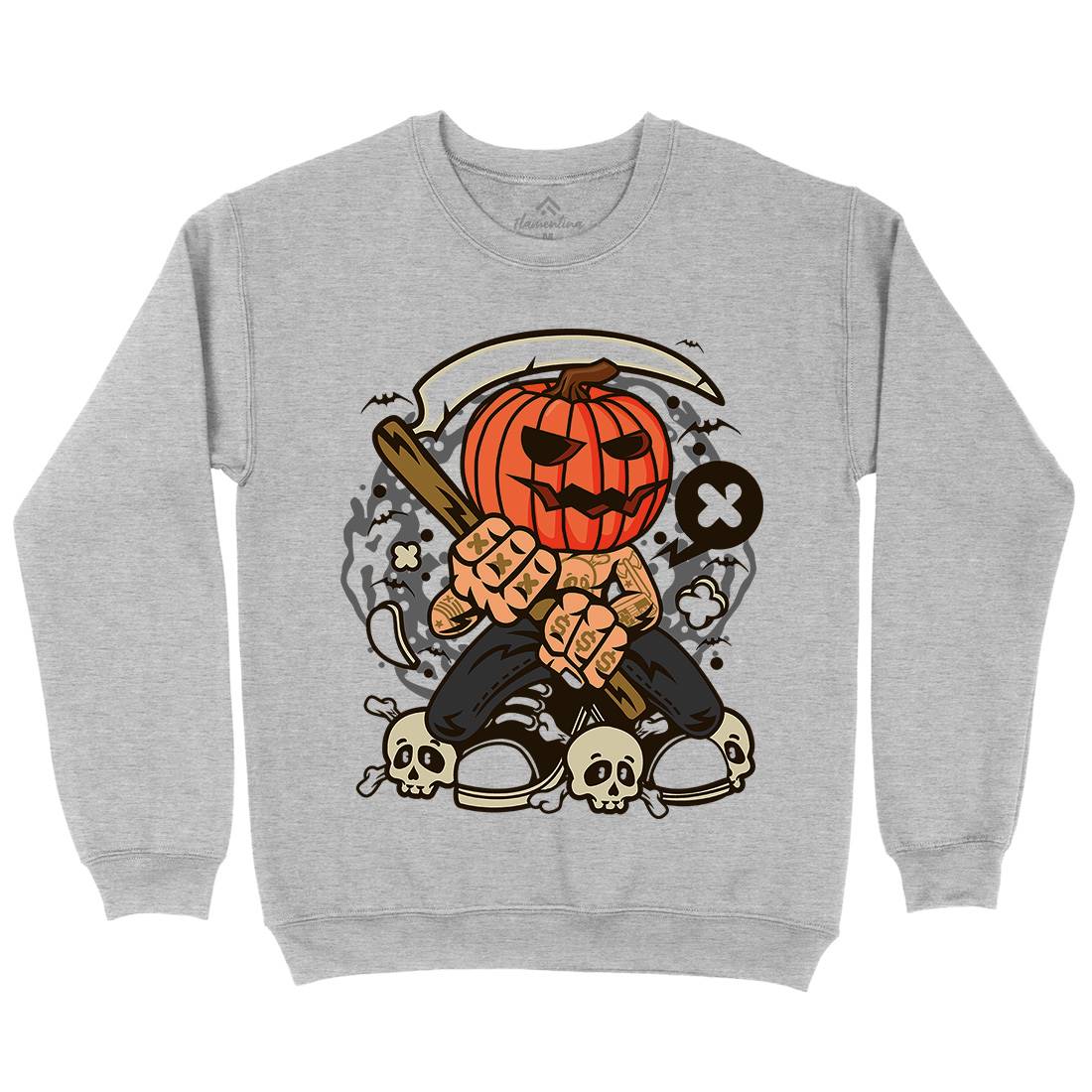 Pumpkins Reaper Mens Crew Neck Sweatshirt Halloween C199