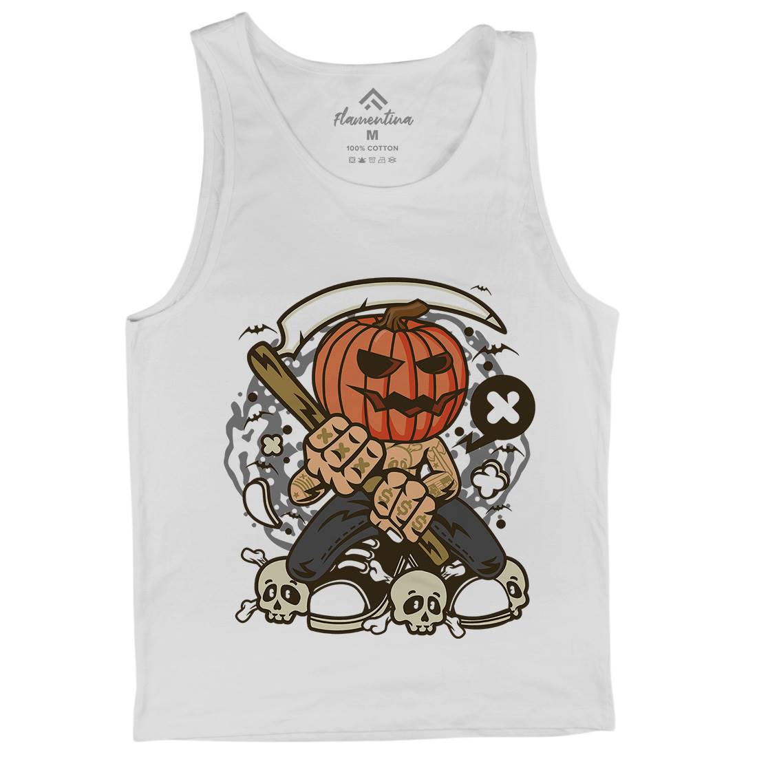 Pumpkins Reaper Mens Tank Top Vest Halloween C199