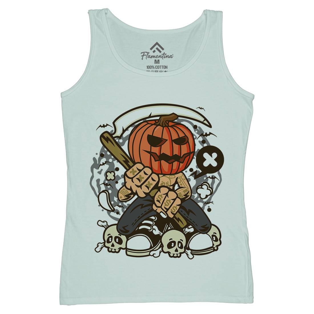 Pumpkins Reaper Womens Organic Tank Top Vest Halloween C199