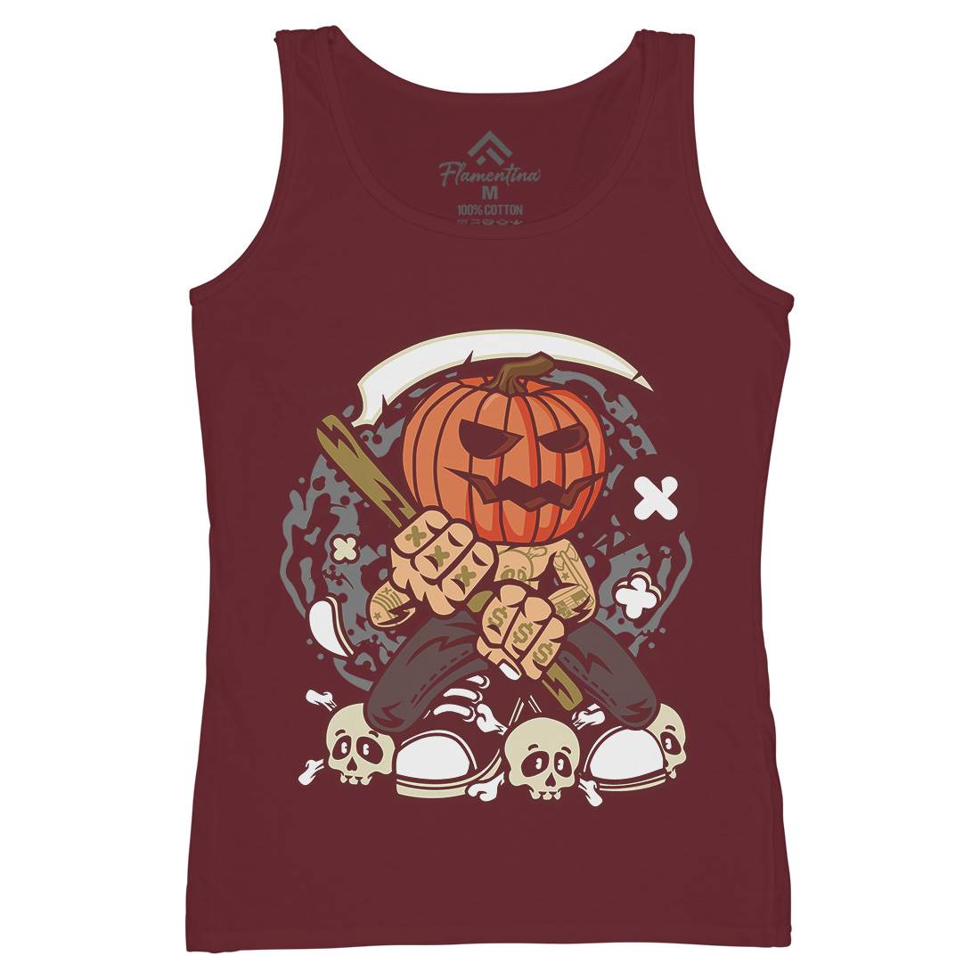 Pumpkins Reaper Womens Organic Tank Top Vest Halloween C199