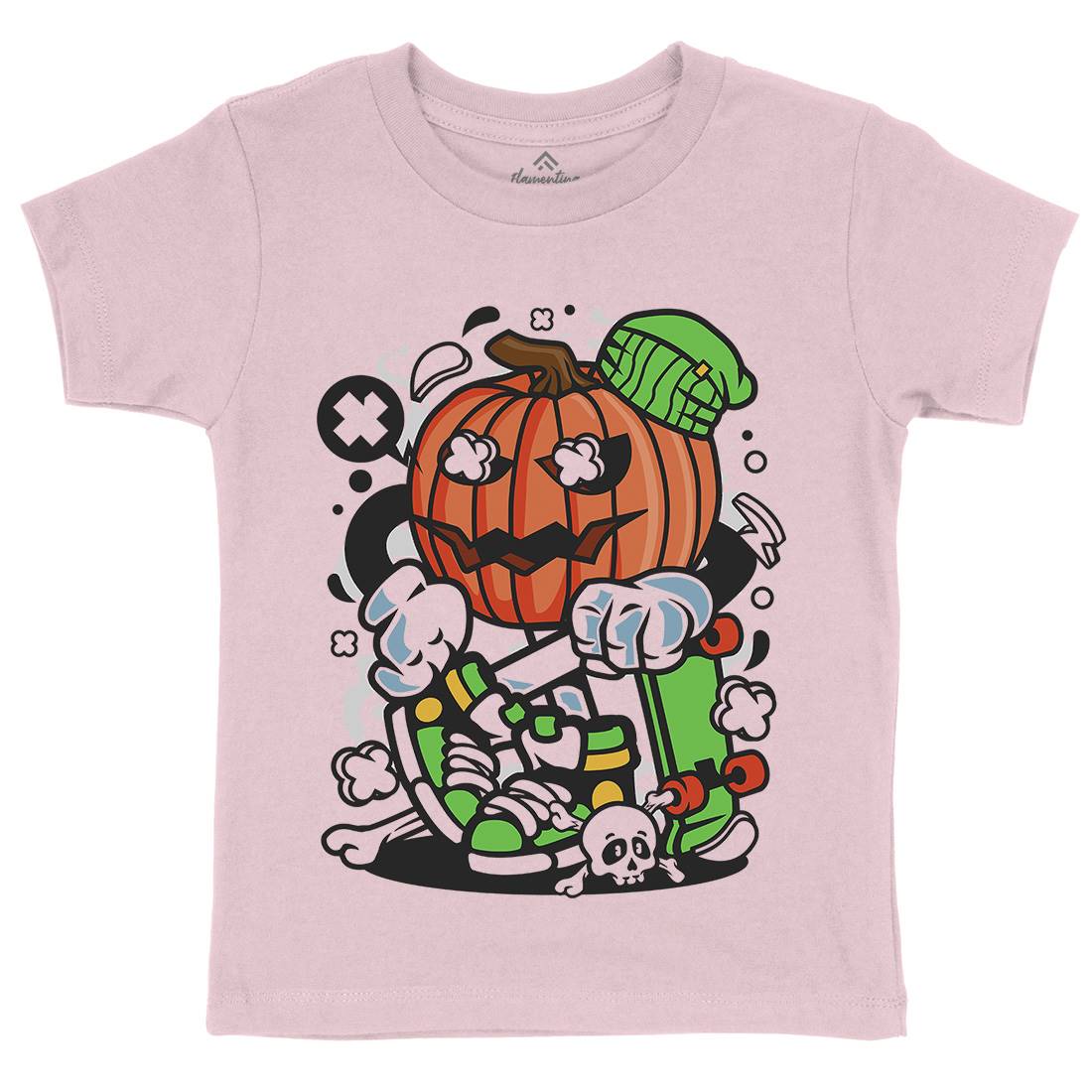 Pumpkins Skater Kids Crew Neck T-Shirt Halloween C200