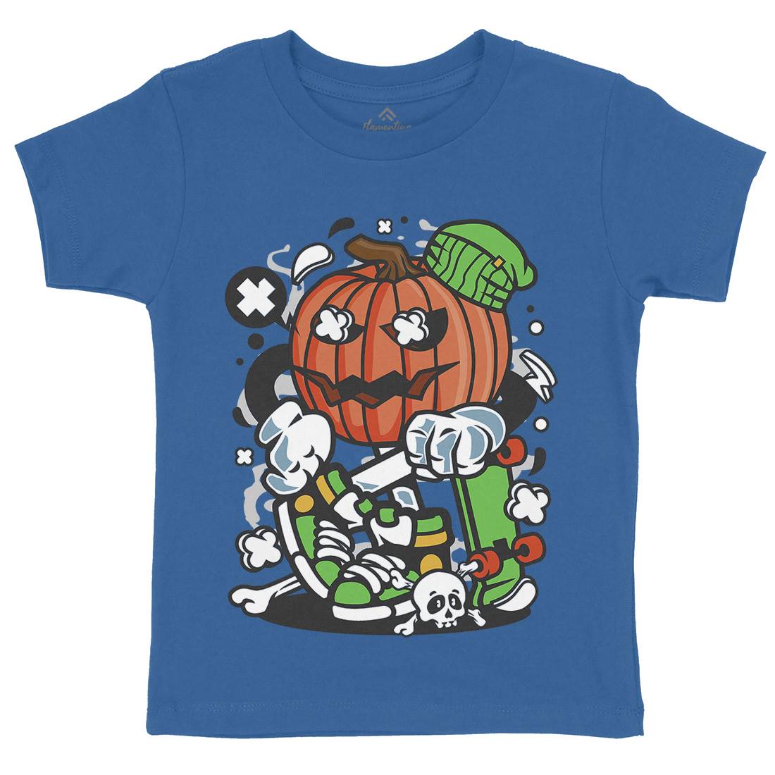 Pumpkins Skater Kids Crew Neck T-Shirt Halloween C200