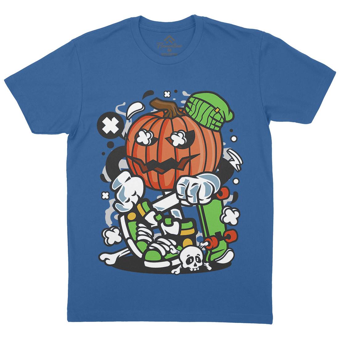 Pumpkins Skater Mens Crew Neck T-Shirt Halloween C200