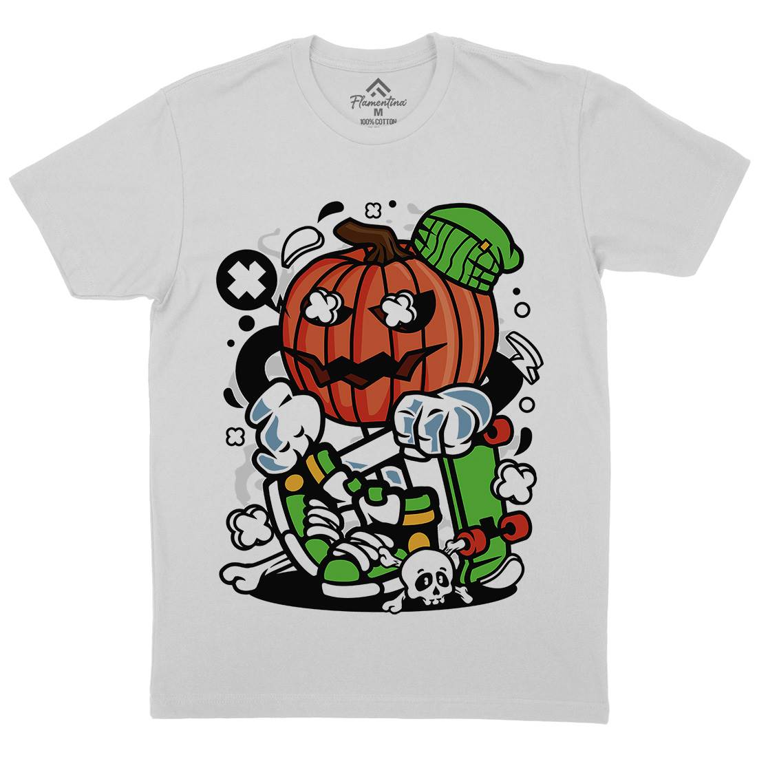 Pumpkins Skater Mens Crew Neck T-Shirt Halloween C200