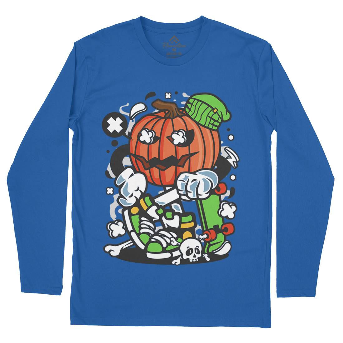 Pumpkins Skater Mens Long Sleeve T-Shirt Halloween C200