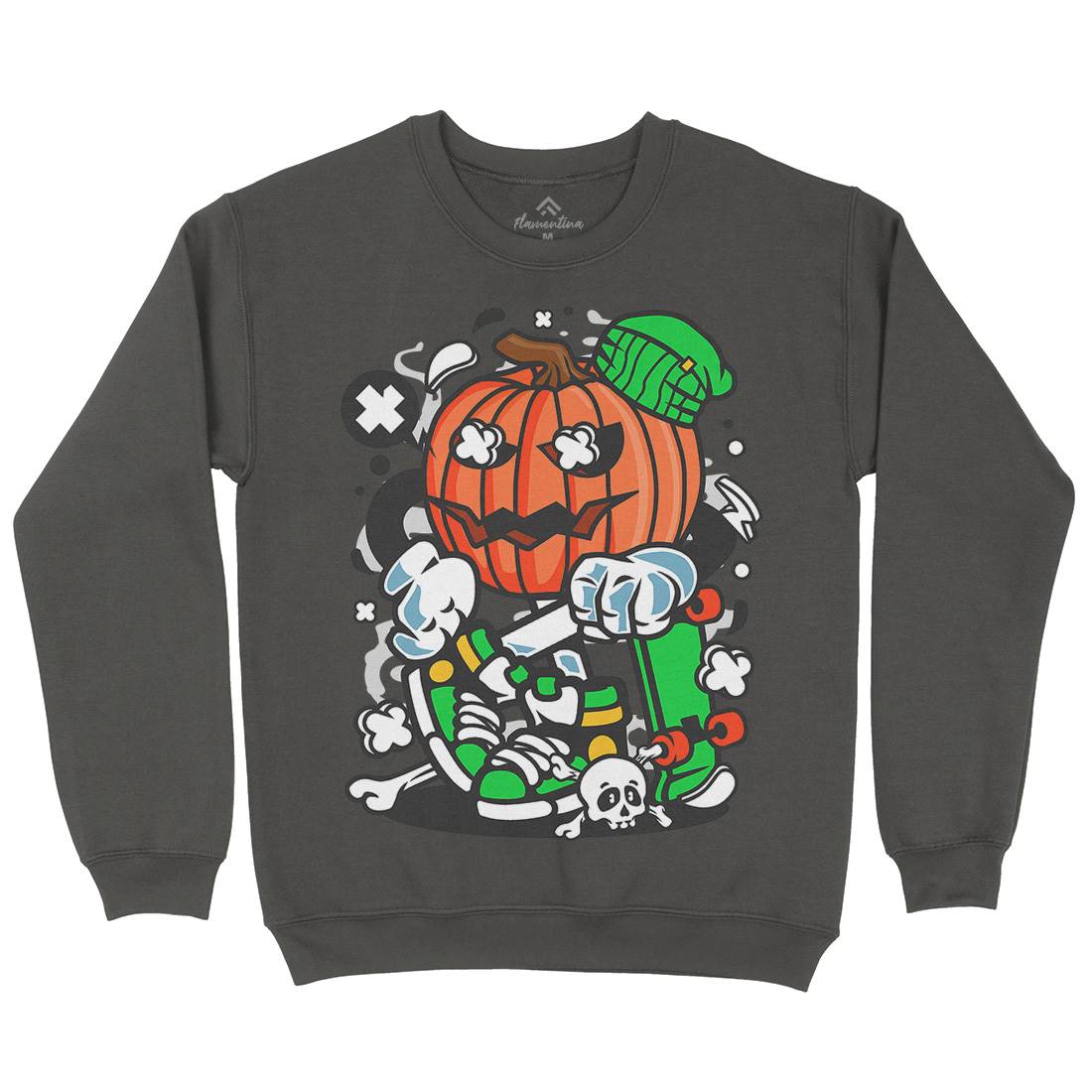 Pumpkins Skater Mens Crew Neck Sweatshirt Halloween C200