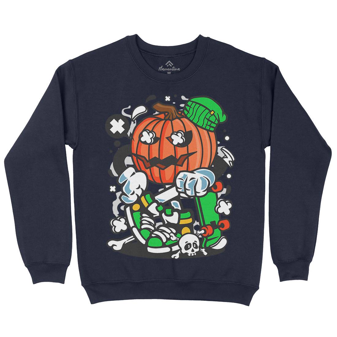 Pumpkins Skater Mens Crew Neck Sweatshirt Halloween C200