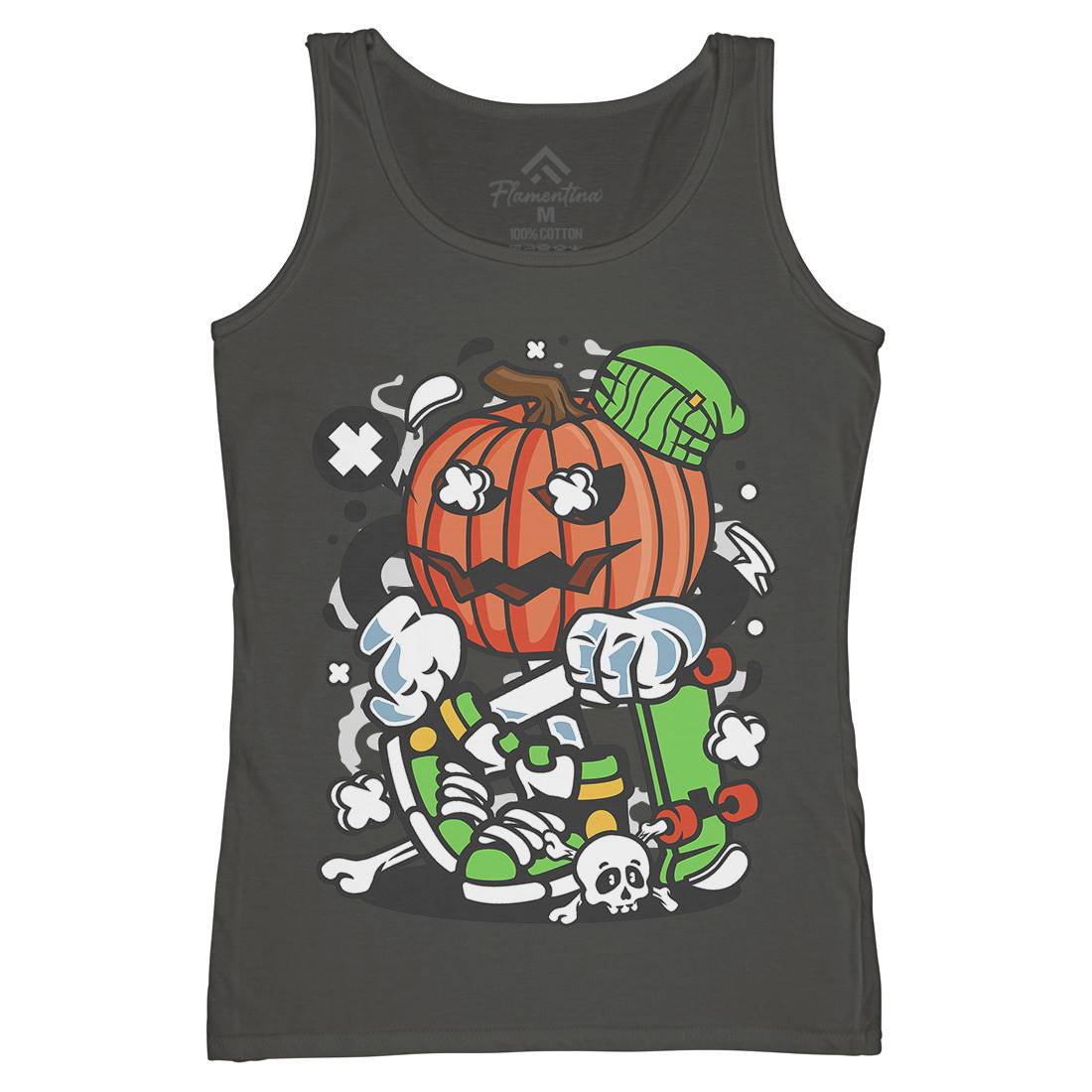 Pumpkins Skater Womens Organic Tank Top Vest Halloween C200