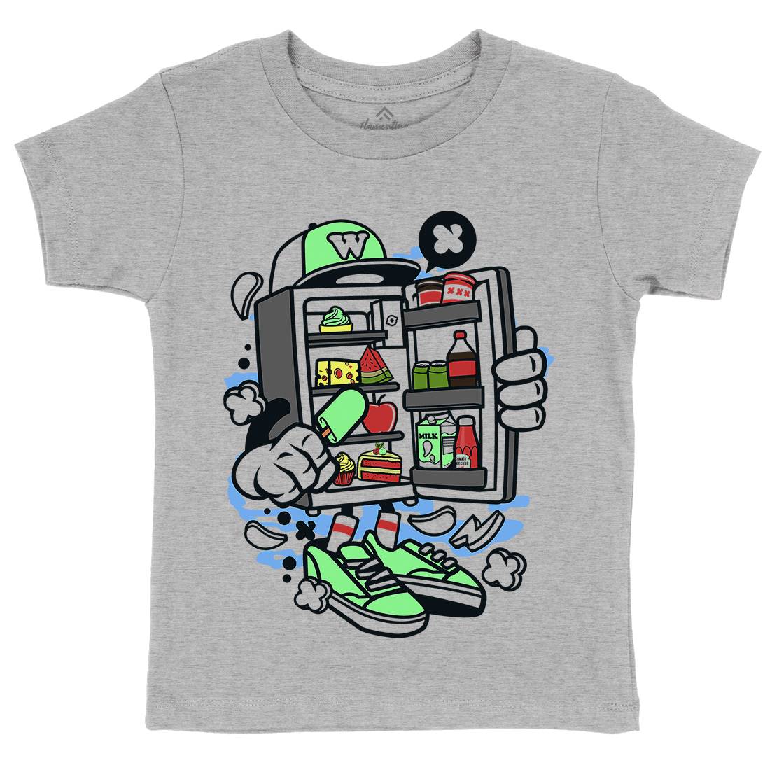 Refrigerator Kids Organic Crew Neck T-Shirt Food C202