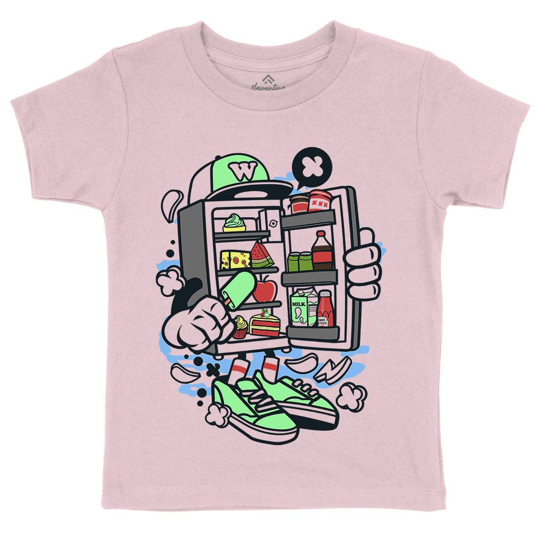 Refrigerator Kids Crew Neck T-Shirt Food C202