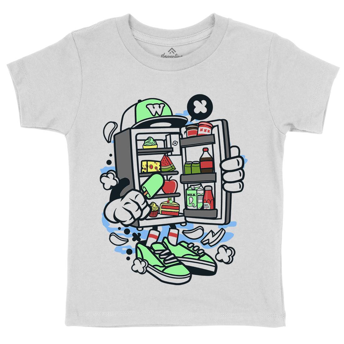 Refrigerator Kids Crew Neck T-Shirt Food C202