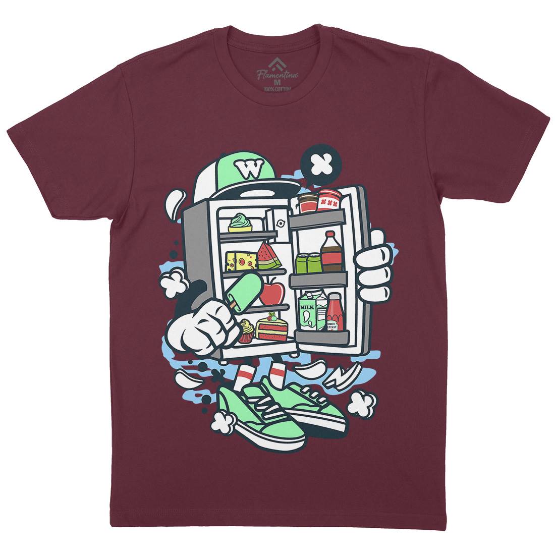Refrigerator Mens Organic Crew Neck T-Shirt Food C202