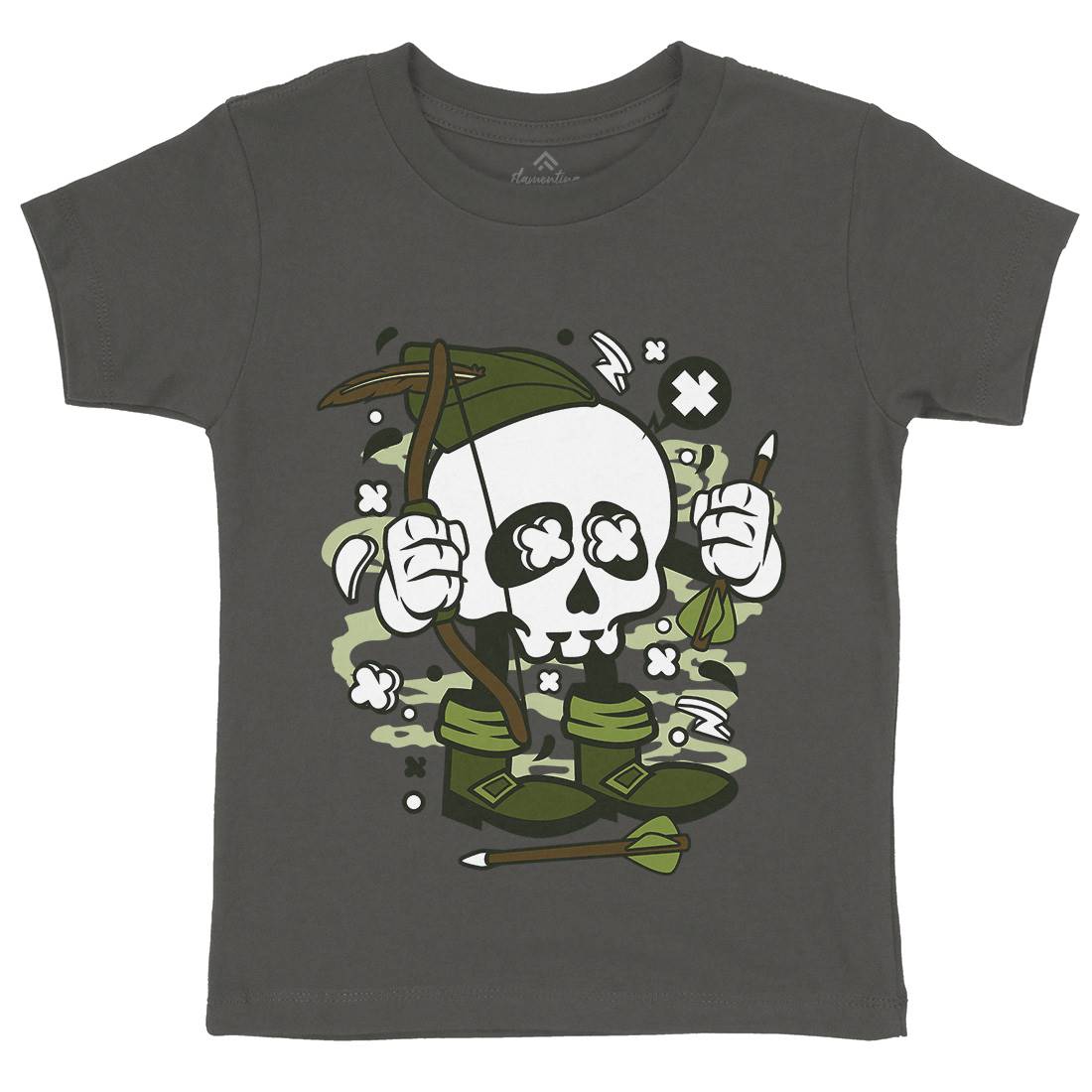 Robin Hood Skull Kids Organic Crew Neck T-Shirt Warriors C205