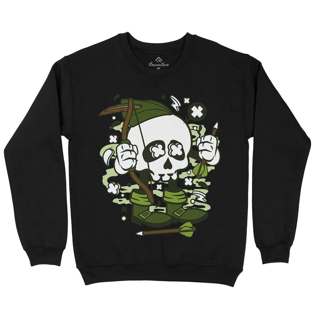 Robin Hood Skull Mens Crew Neck Sweatshirt Warriors C205
