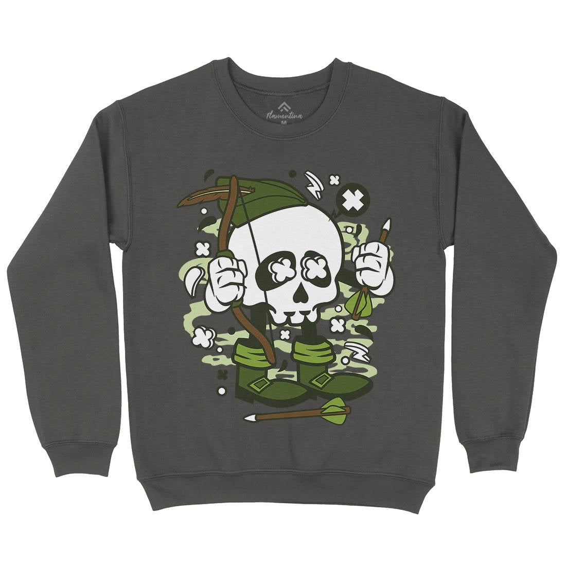 Robin Hood Skull Kids Crew Neck Sweatshirt Warriors C205