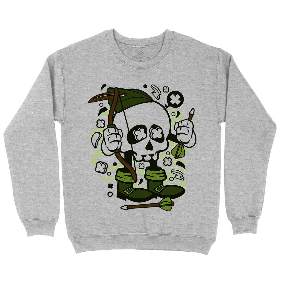 Robin Hood Skull Kids Crew Neck Sweatshirt Warriors C205