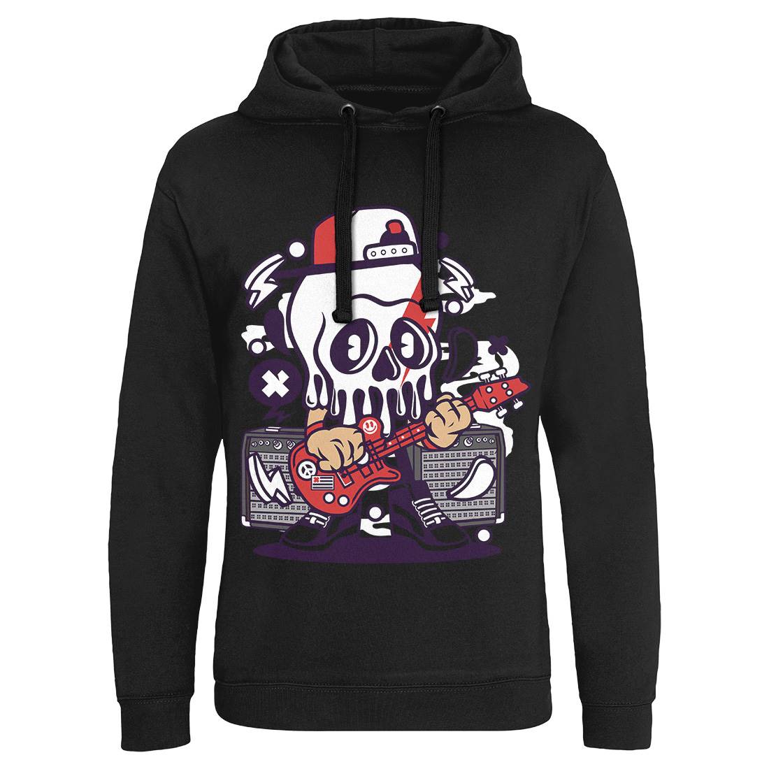 Rock Skull Mens Hoodie Without Pocket Music C208
