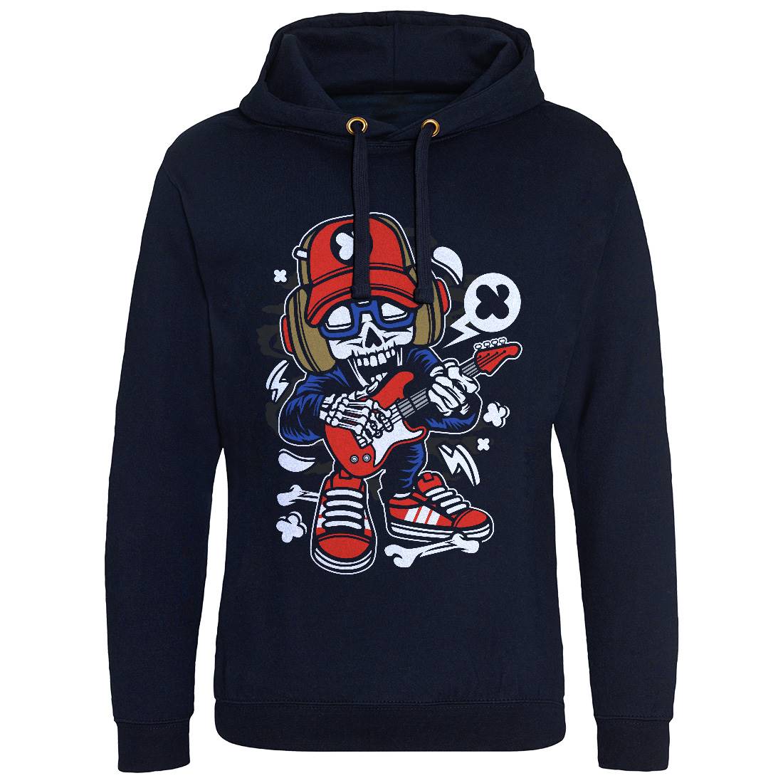 Rock Star Skull Mens Hoodie Without Pocket Music C209
