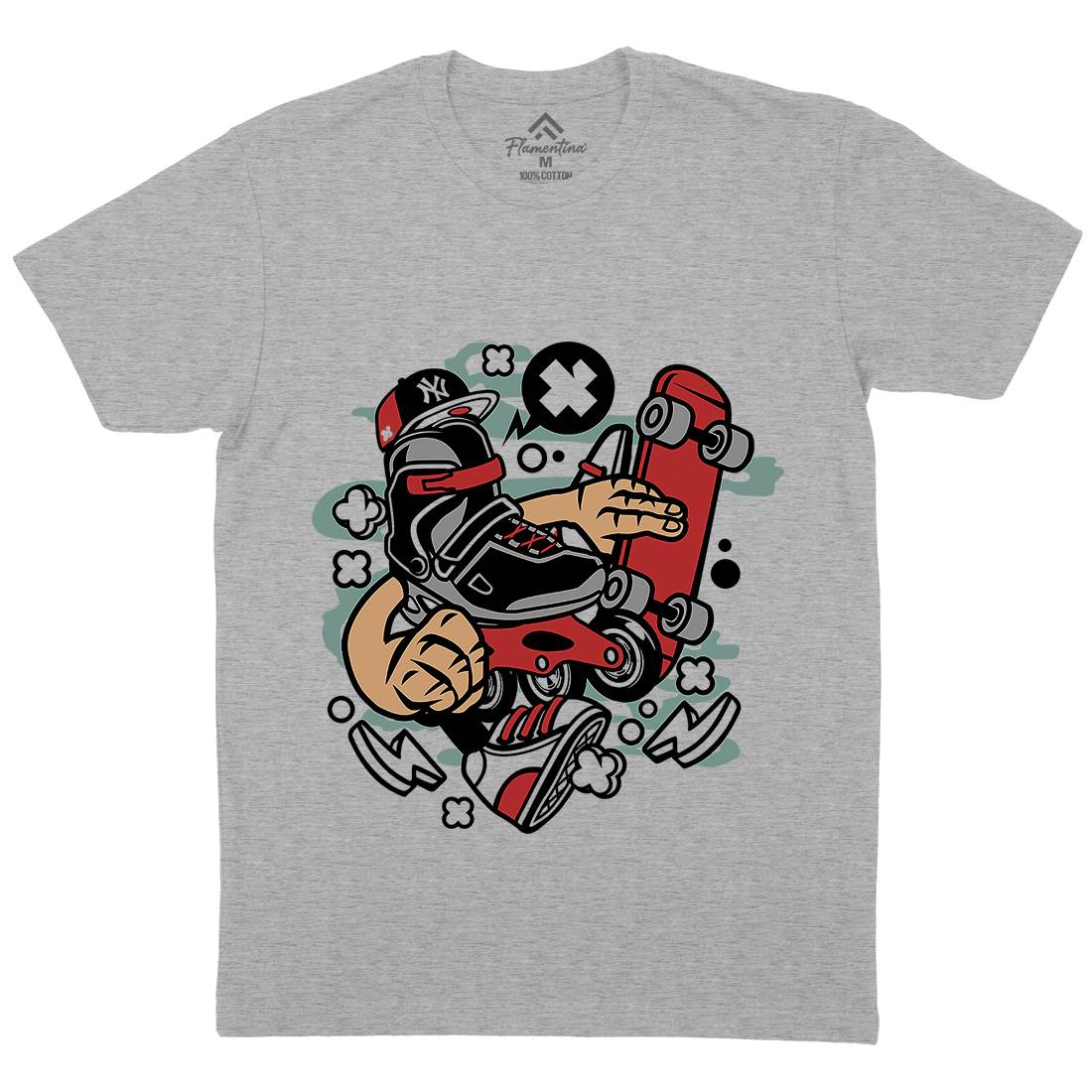 Roller Blade Mens Organic Crew Neck T-Shirt Skate C210