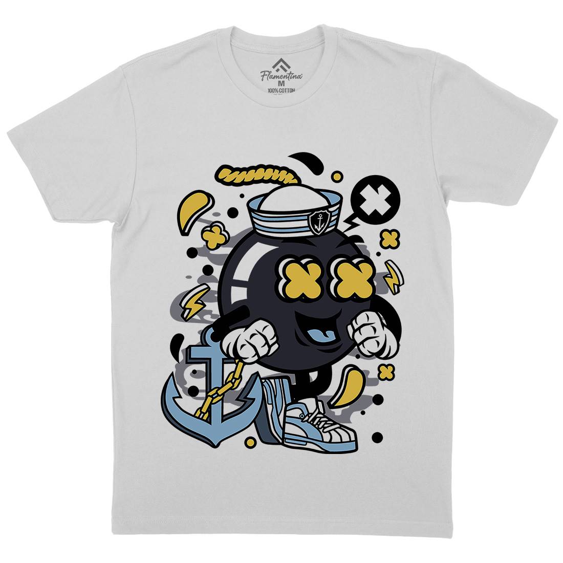 Sailor Bomb Mens Crew Neck T-Shirt Navy C213