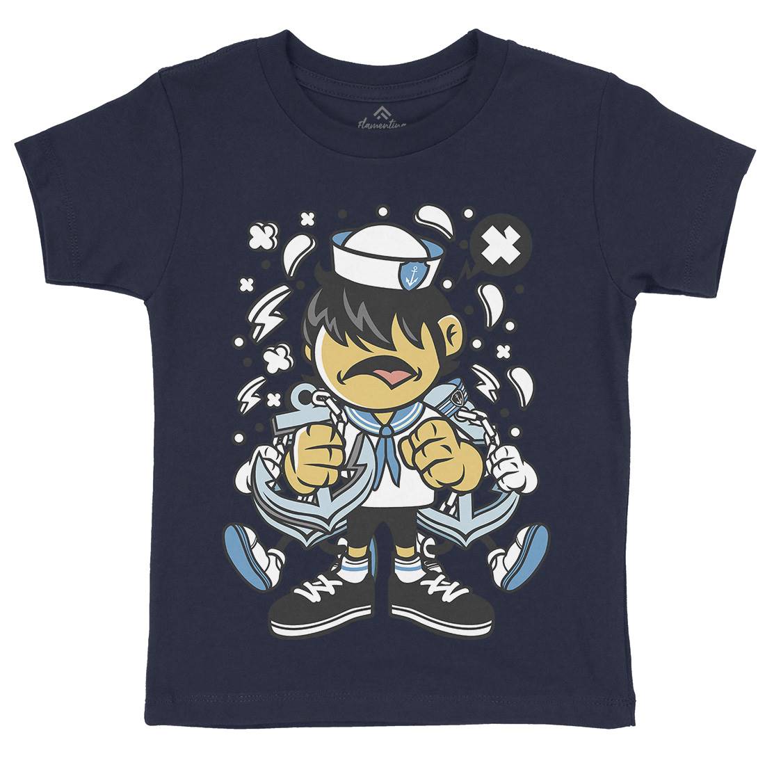 Sailor Kid Kids Organic Crew Neck T-Shirt Navy C214