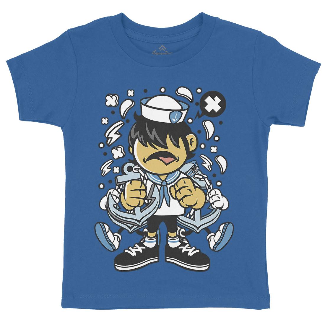Sailor Kid Kids Organic Crew Neck T-Shirt Navy C214