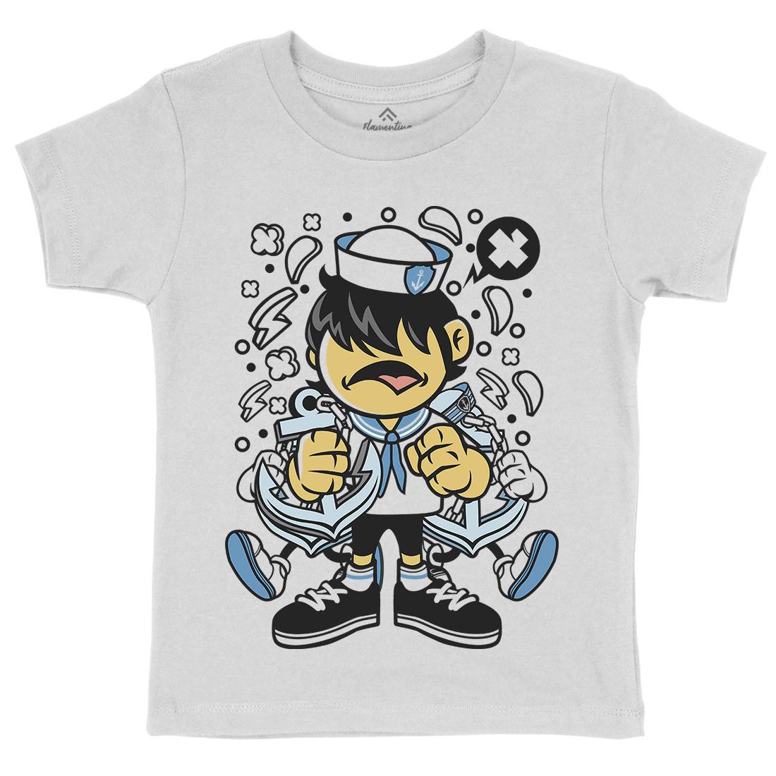 Sailor Kid Kids Crew Neck T-Shirt Navy C214