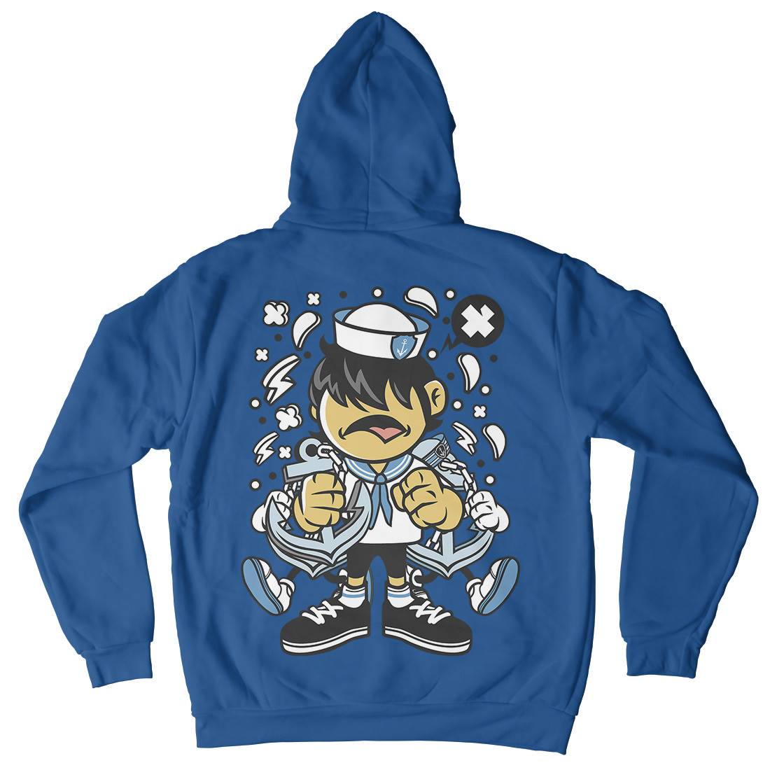 Sailor Kid Mens Hoodie With Pocket Navy C214