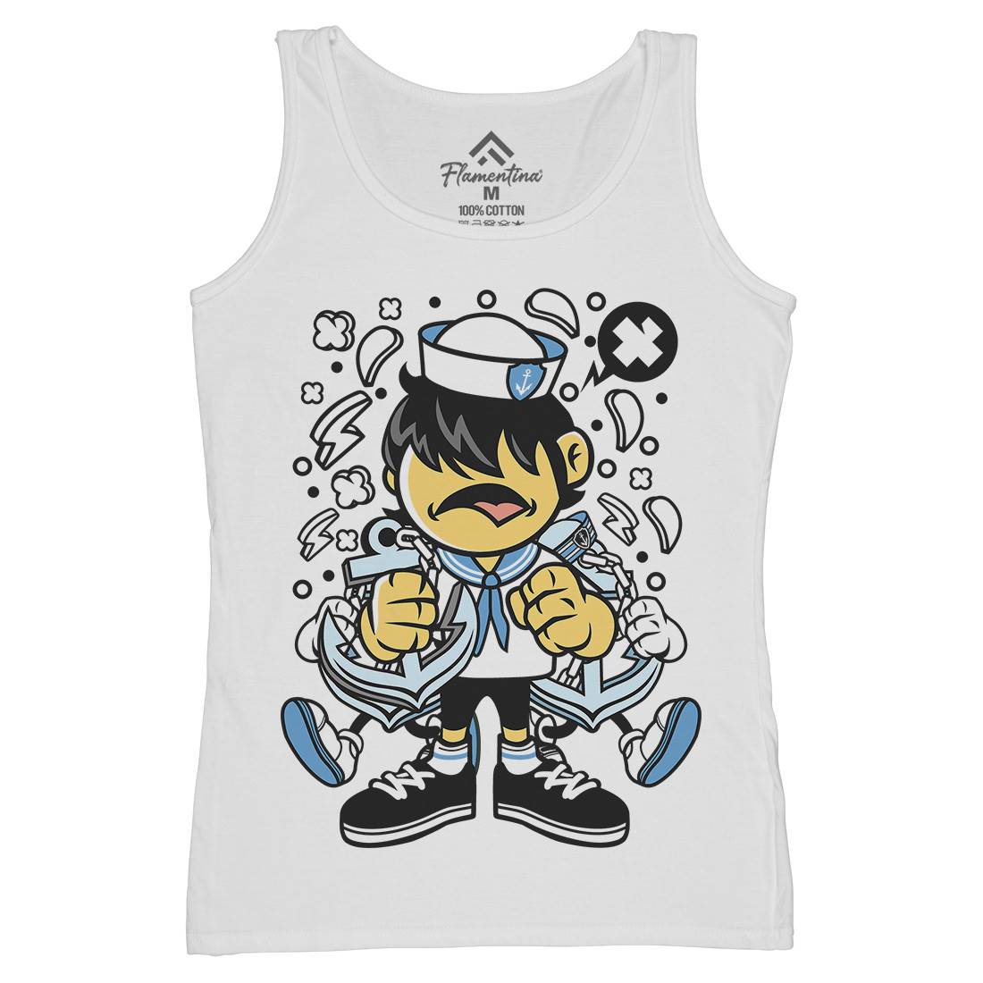 Sailor Kid Womens Organic Tank Top Vest Navy C214