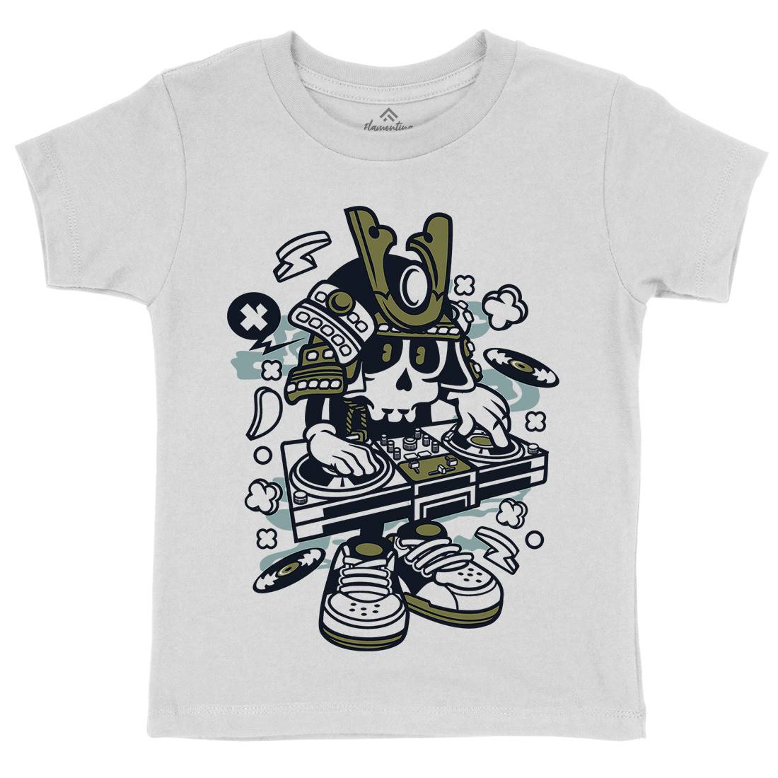 Samurai Dj Kids Organic Crew Neck T-Shirt Music C216