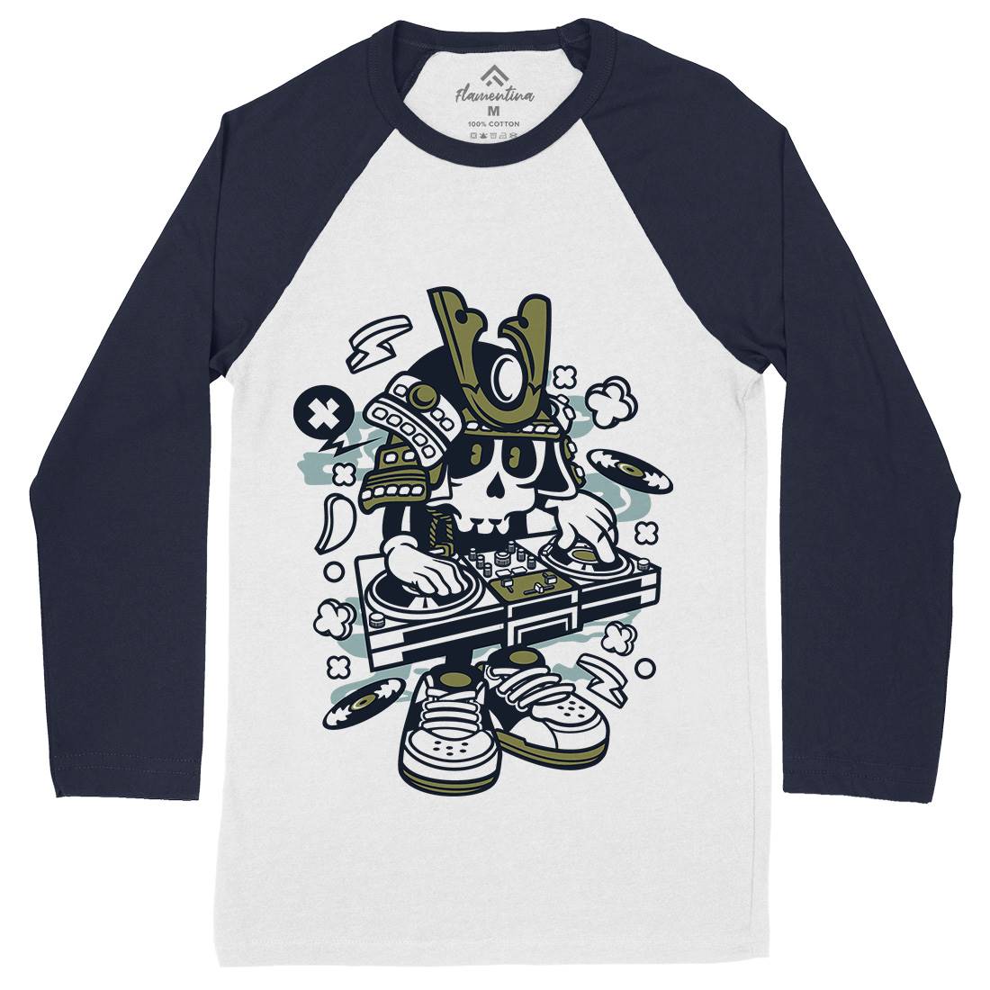 Samurai Dj Mens Long Sleeve Baseball T-Shirt Music C216