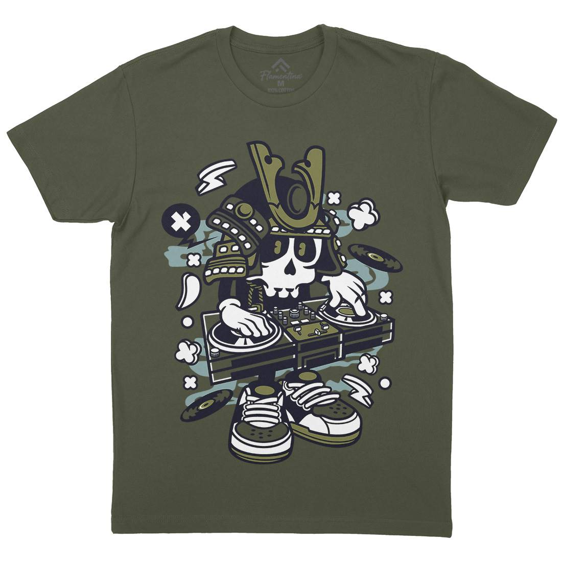 Samurai Dj Mens Crew Neck T-Shirt Music C216