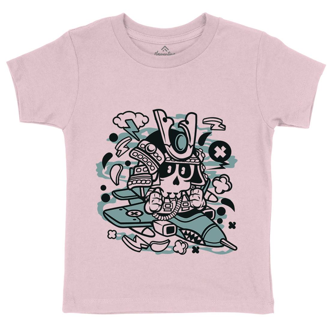 Samurai Pilot Kids Organic Crew Neck T-Shirt Asian C217
