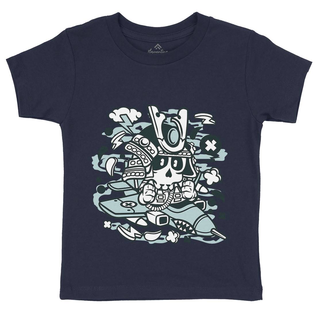 Samurai Pilot Kids Crew Neck T-Shirt Asian C217