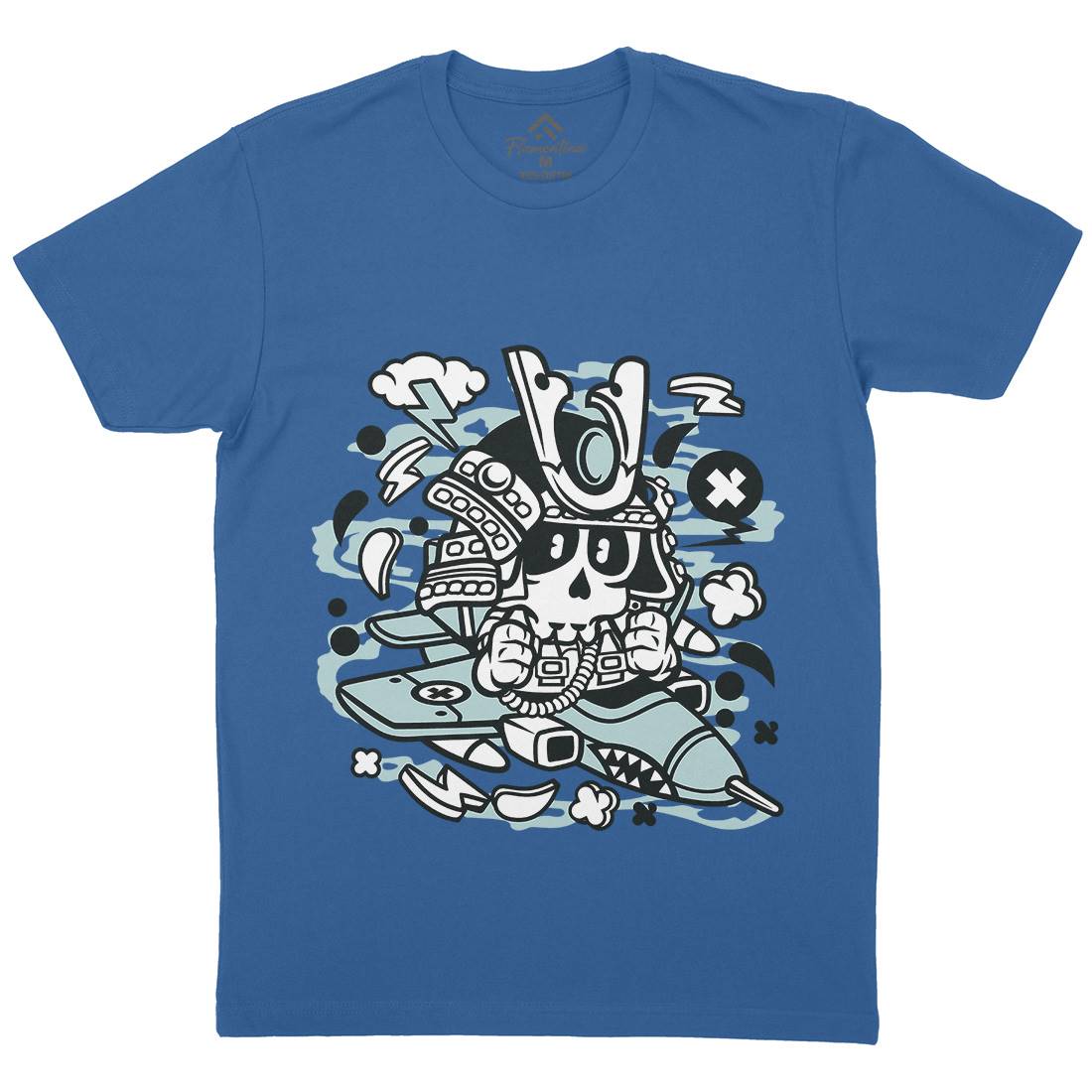 Samurai Pilot Mens Organic Crew Neck T-Shirt Asian C217