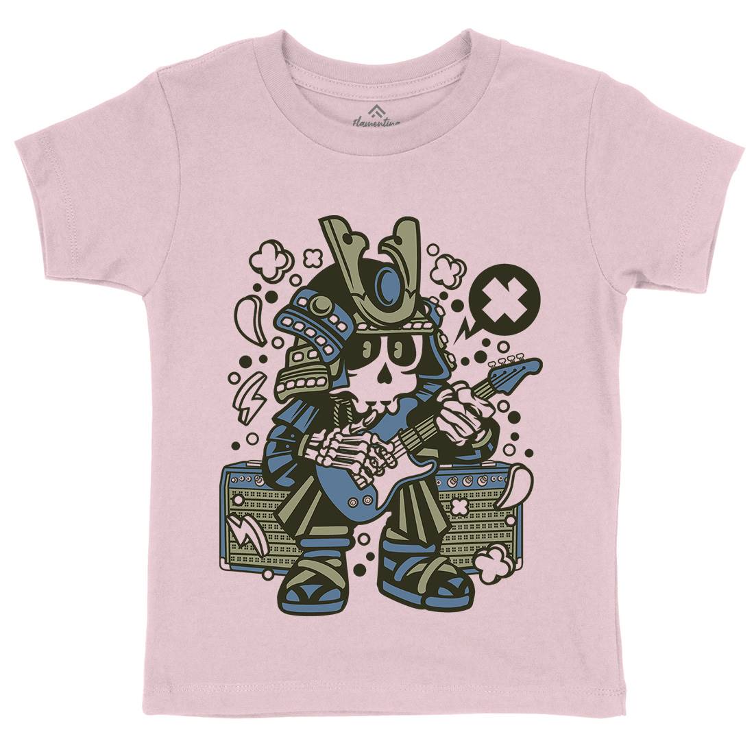 Samurai Rock Star Kids Organic Crew Neck T-Shirt Music C218