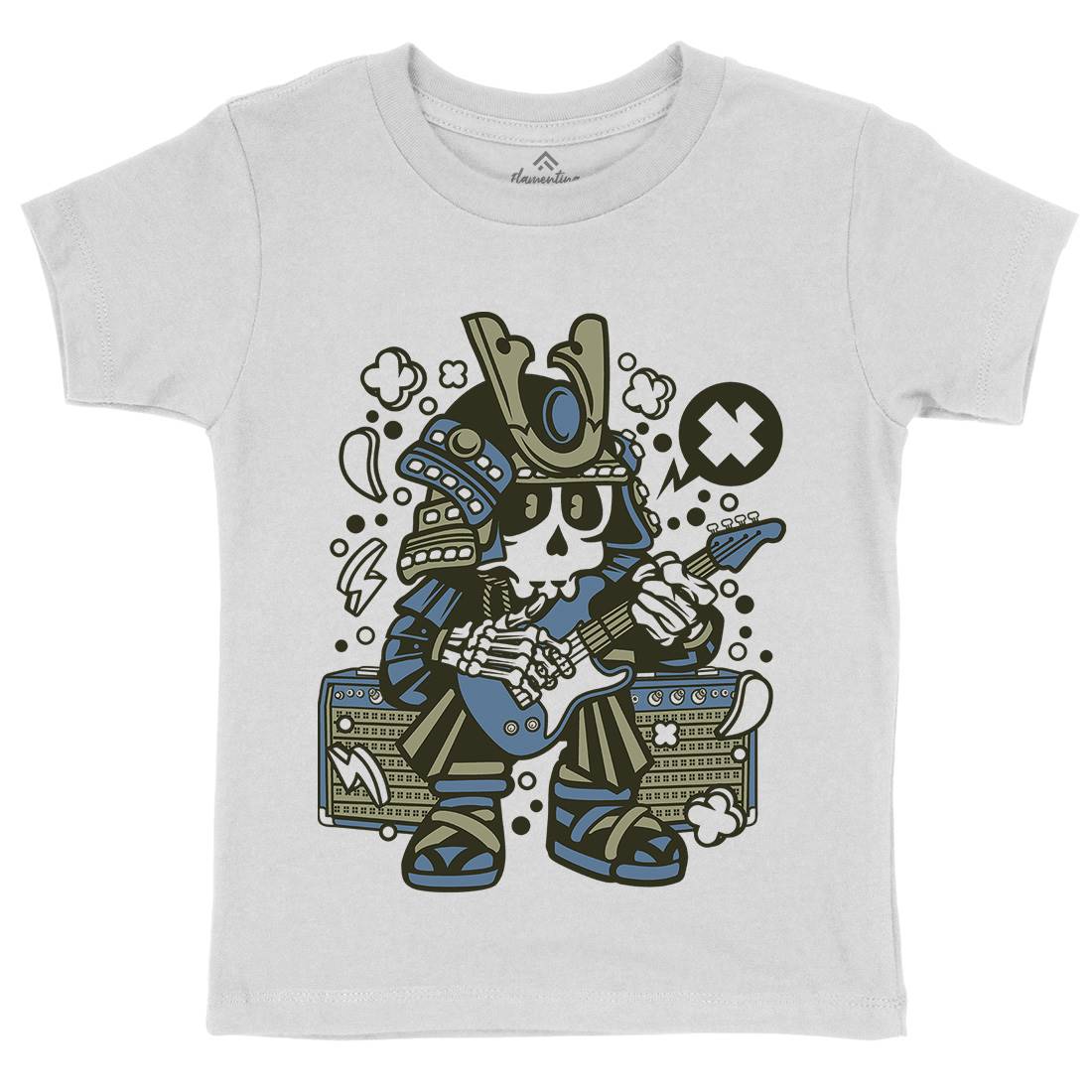 Samurai Rock Star Kids Crew Neck T-Shirt Music C218