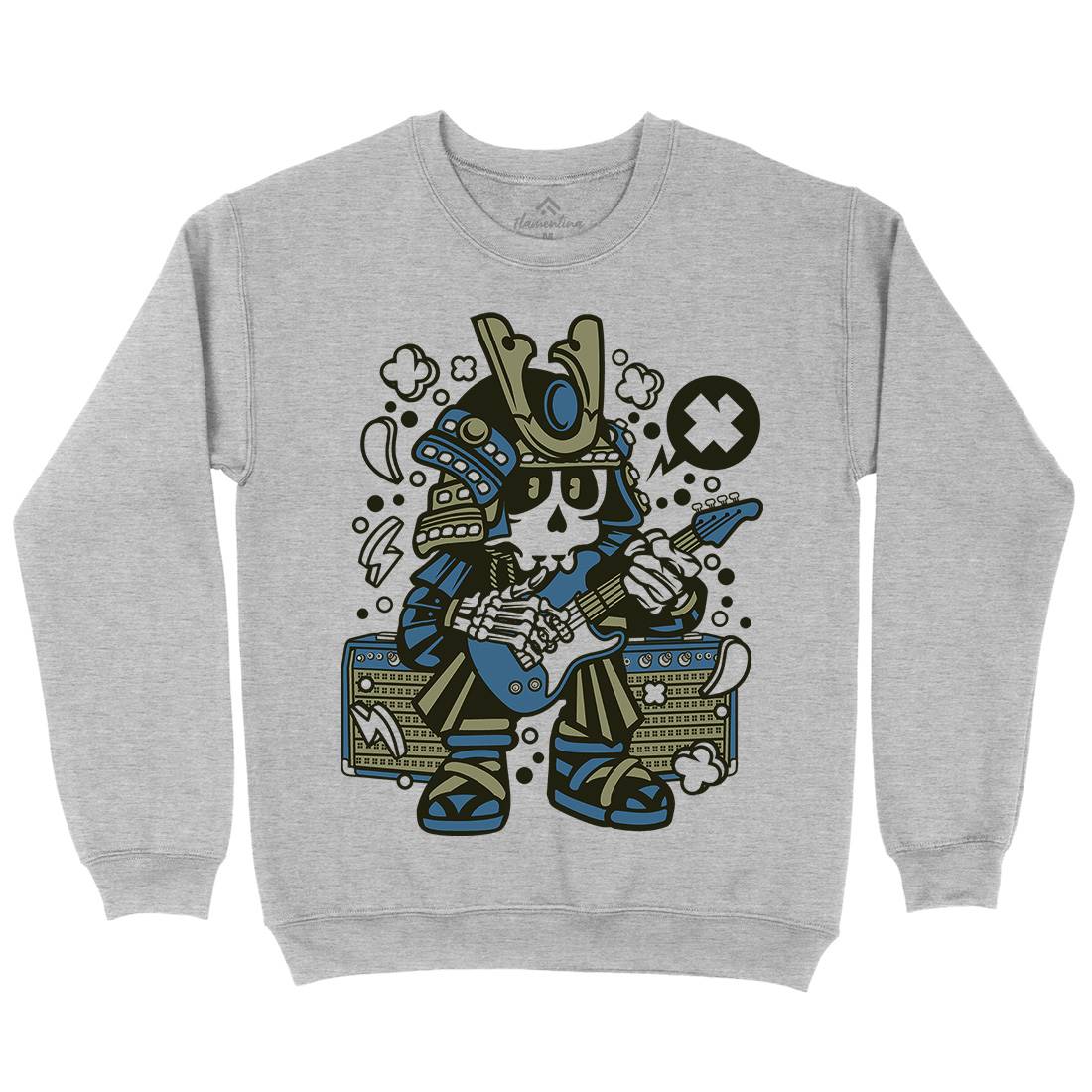 Samurai Rock Star Mens Crew Neck Sweatshirt Music C218